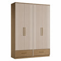 Kleiderschrank mit 2 Türen MDF und Holzfurnier 200cm