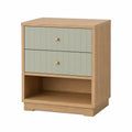 Nachttisch mit 2 Schubladen aus Eichenholz und MDF, 60 cm