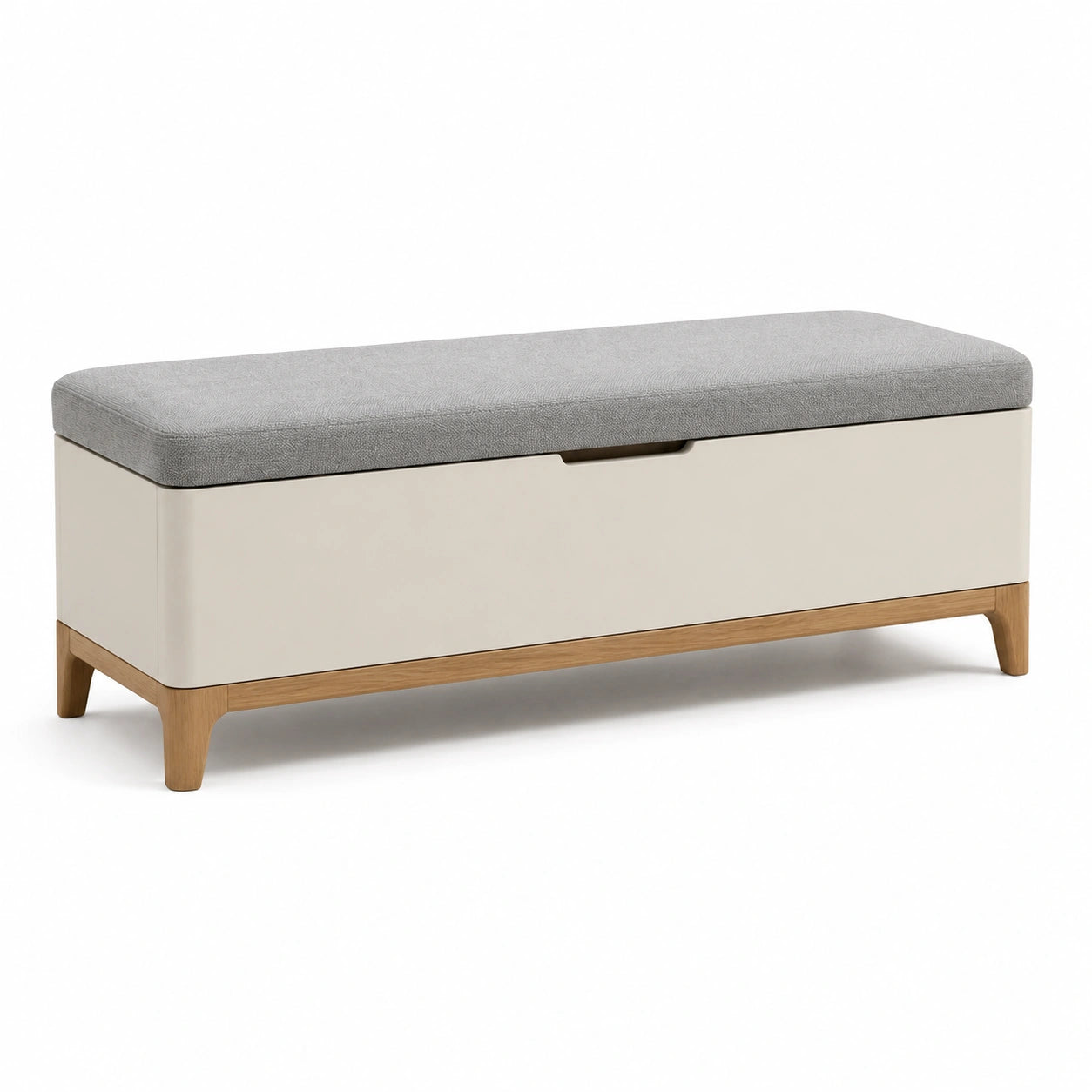 Bank mit Stauraum MDF, Beige/Grau 120x40x45 cm