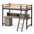 Hochbett mit Schreibtisch Holz/Metall 200x90 cm