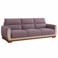 3-Sitzer Sofa Stoff Lila mit Holzgestell