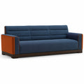 Dreier-Sofa aus Stoff mit Holzrahmen Blau/Orange