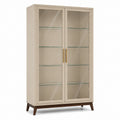 Vitrine mit Glastüren Beige Holz