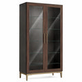 Vitrine aus Holz mit gehärteten Glastüren