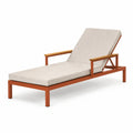 Aluminium- und Teakholz-Sonnenliege mit Polyesterbezug Beige