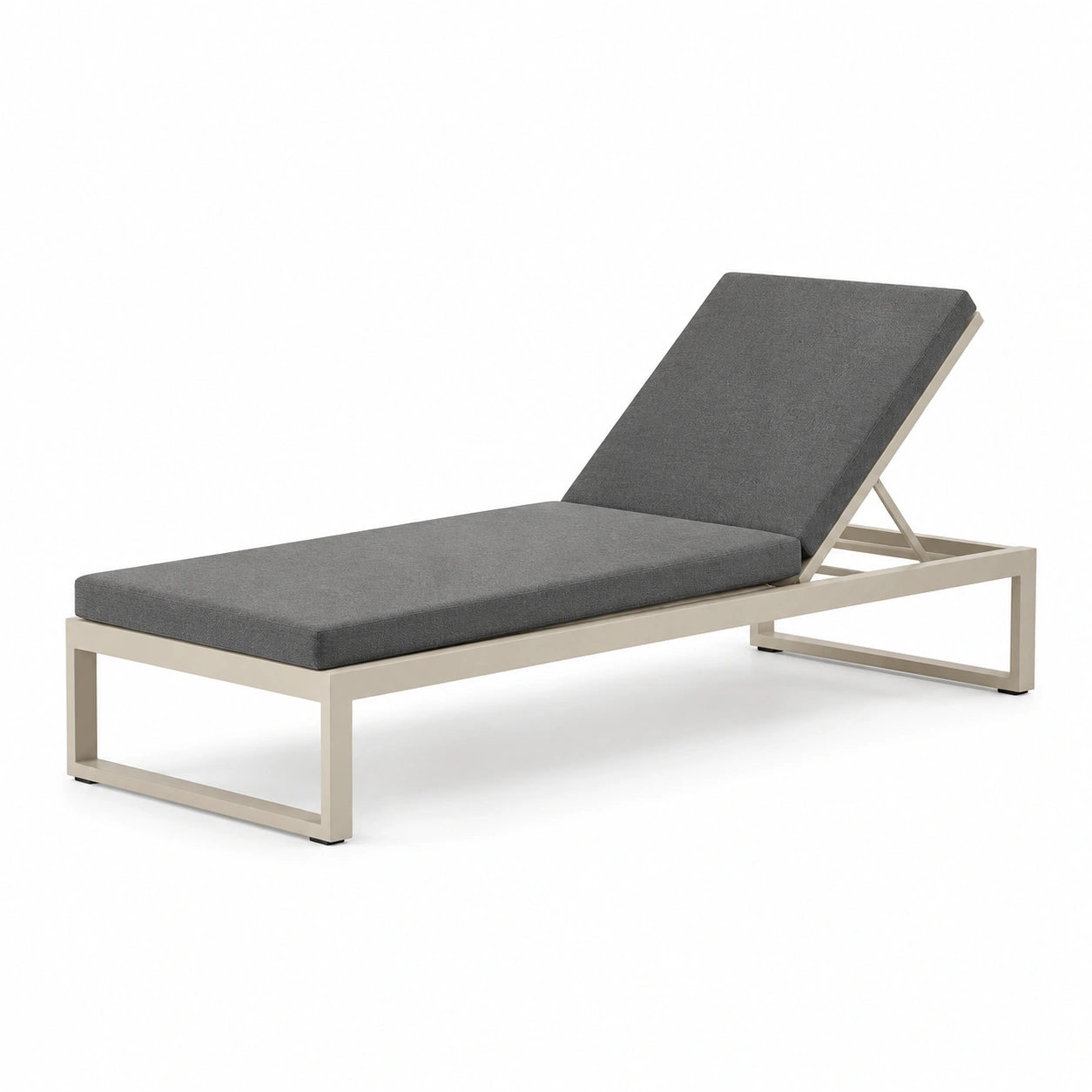 Gartenliege Aluminium mit grauem Polyestergewebe