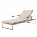 Gartenliege Edelstahl Aluminium Beige Polster 200 cm