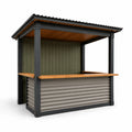 Outdoor-Barschuppen aus Metall mit Holzdetails 250x120x240 cm