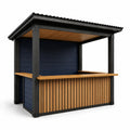 Metall- und Holzpavillon mit Schwarzem Dach