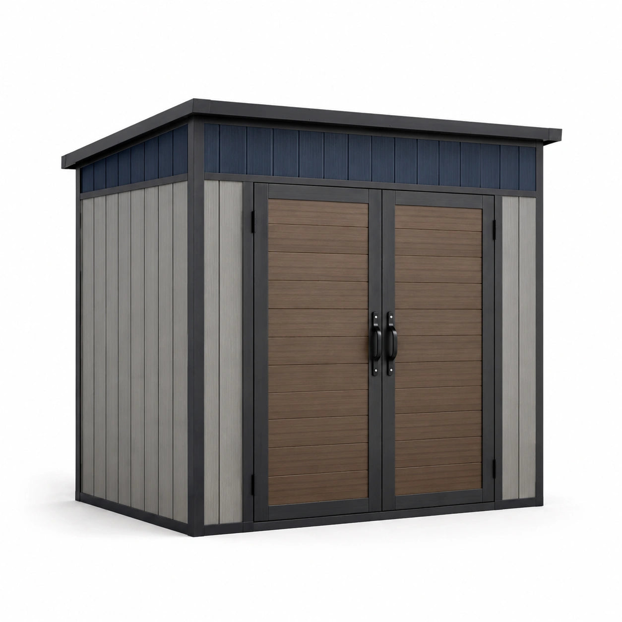 Polyethylen Gartenhaus in Holzoptik 213 cm x 130 cm x 198 cm