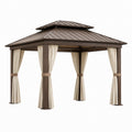 Aluminium Gartenpavillon mit Stahl Dach und Polyester Vorhängen