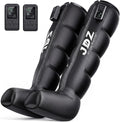 JDZ Fußmassagegeräte, Schwarz, Kabellose Recovery Boots mit 5 Luftkammern für Sportler, Akku Beinmassagegerät mit 3 Timern