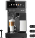 Cecotec Kaffeemaschine, 20 Bar, 1350 W, 1,6 L, Schwarz/Silber, Kompakte Espresso- mit Milchbehälter FreeStyle Latte