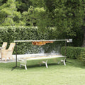 Mandloder Holzkohlegrill, 207 x 45 x 83 cm, 40 kg, 240 V, Edelstahl, Silber