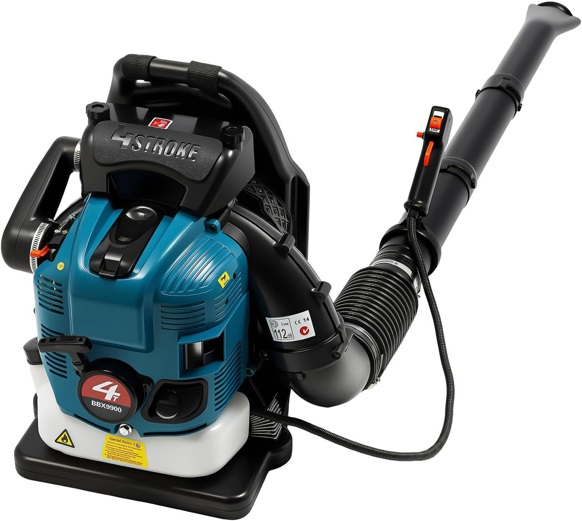 Guoked Laubbläser, 2.6kw/7000r/min, PP, Weiß, 4-Takt Backpack Leaf Gebläse, 6CC 2.6KW Benzin Laubsauger Rucksack Benzin Ventilator