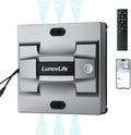 LunovLife Saugroboter, 22.5x22.5x6.5 cm, Grau, Fensterputzroboter 5600Pa mit 6-Düsen Sprühsystem, Fenstersauger für rahmenlose Fenster