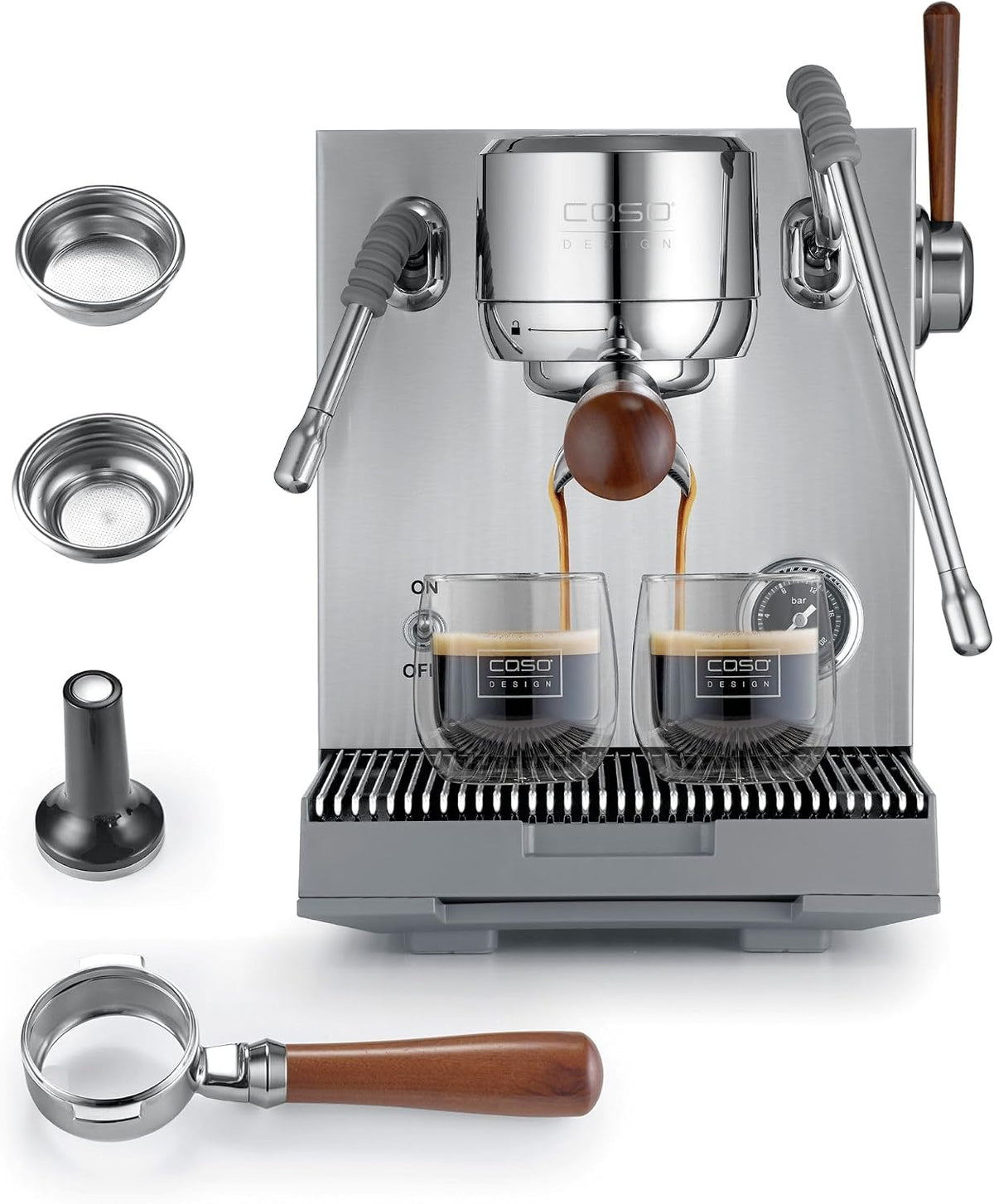Caso Milchaufschäumer, Schwarz/Silber, EspressoGourmet Advanced - Siebträgermaschine