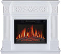 ArtiFlame Elektrokamin, 1800 W, Weiß, Toscana AF23S, Elektrischer Standkamin mit Heizung, realistischer 3D-Flammeneffekt