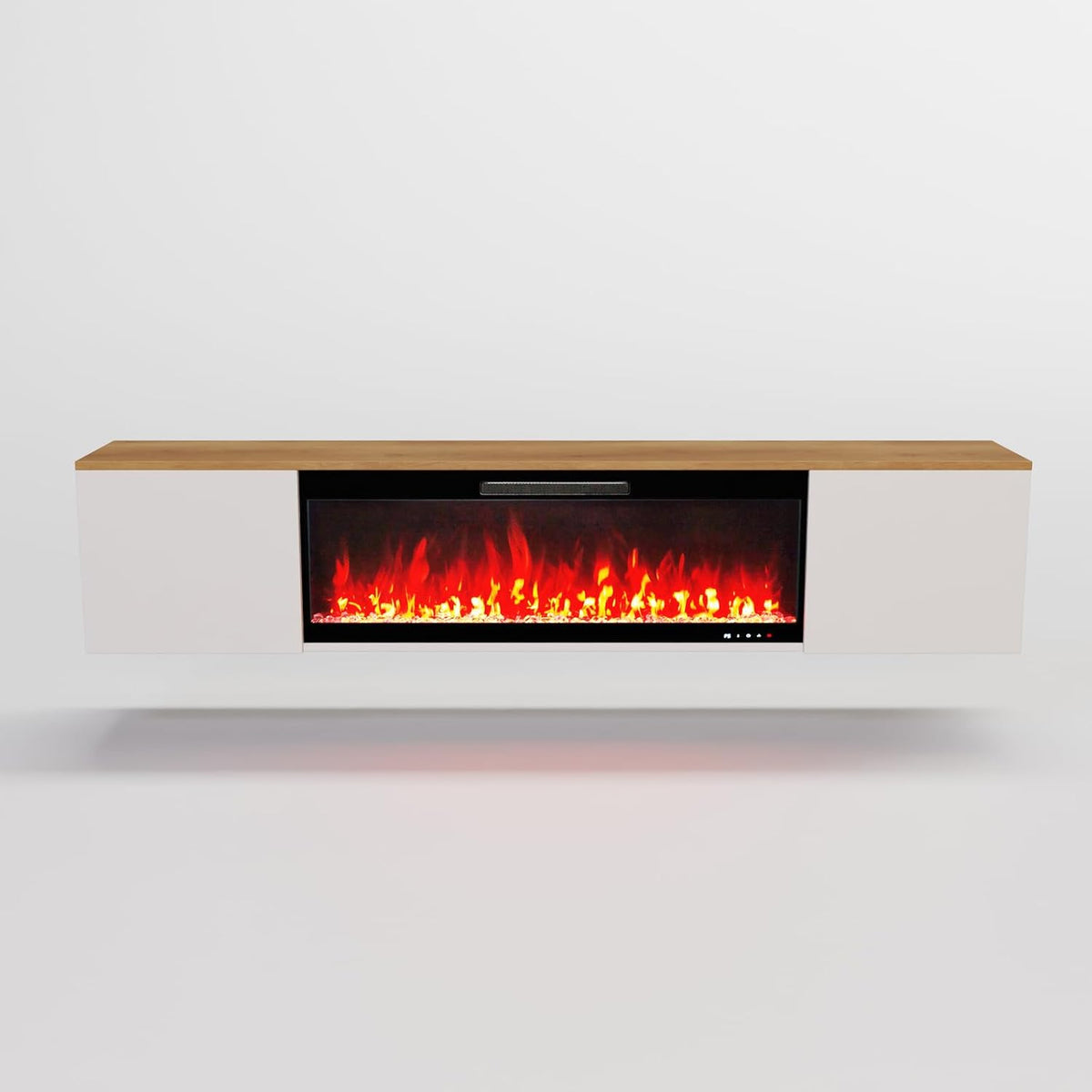 GLOW FIRE Elektrokamin, 200x41.6x31.9 cm, Weiß, GF Core Fernsehwand mit Inside 106 (Wohnwand