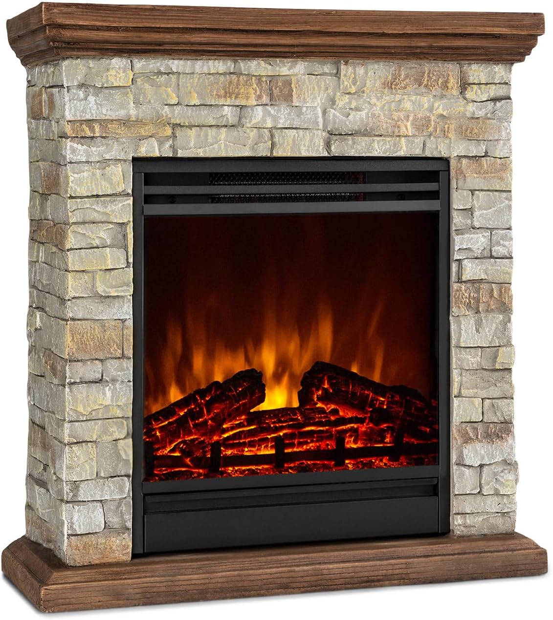 Klarstein Elektrokamin, 1800 W, Schwarz, Deko Kamin mit LED-Flammen, Elektro Kamin mit Heizung, Elektrischer Sparsamer Elektrisch