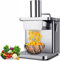 Oiyekntd Kartoffelschneider, 200 W, 15 mm, 10 mm, Silber, Kommerzieller Gemüseschneider, automatische Obstwürfelmaschine mit 6/8/10/12/ Klinge