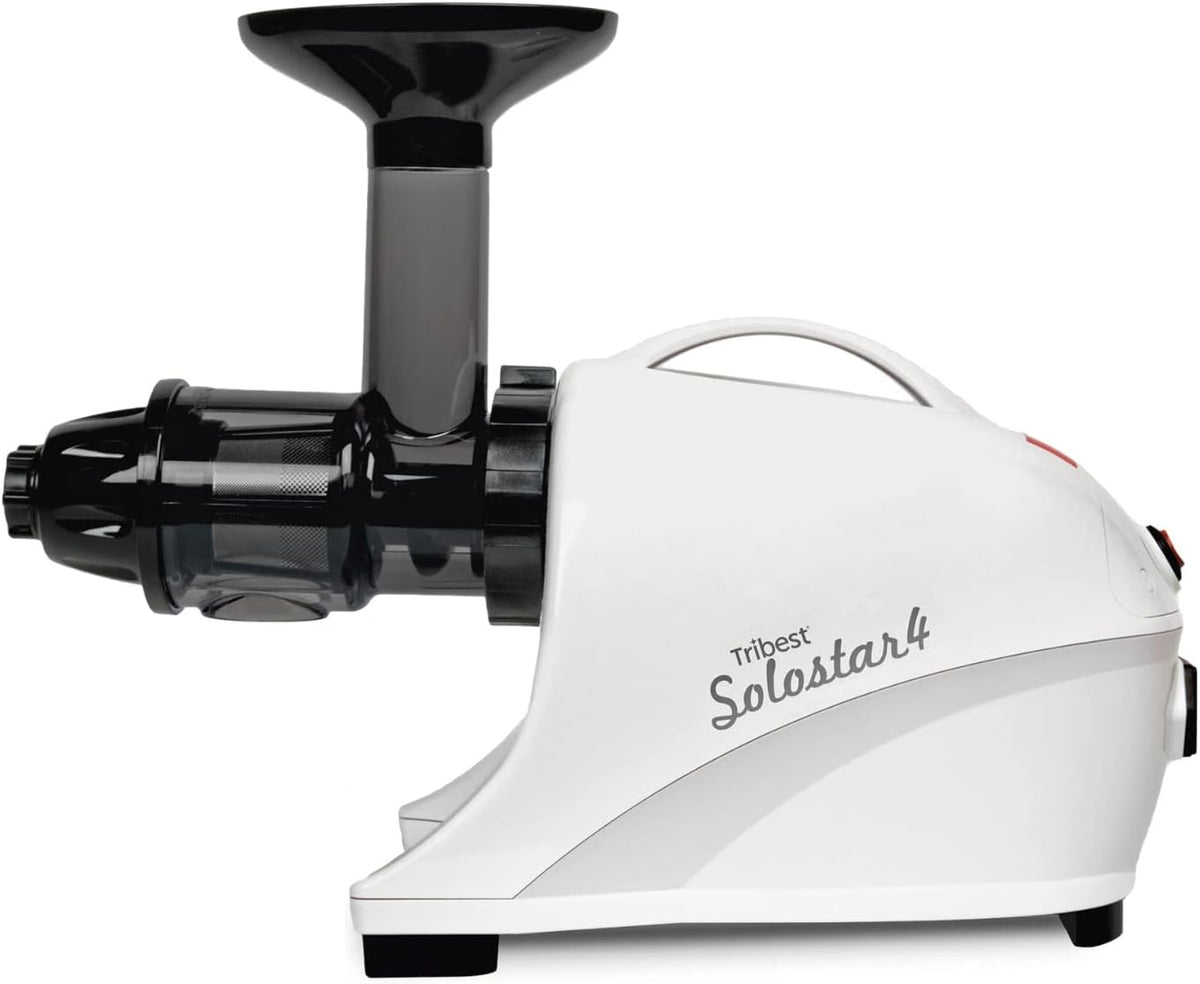Tribest Saft- & Zitruspressen, 120 W, Weiß, Solostar 4 Slow Juicer - Horizontaler Entsafter für Gemüse, - Saftpresse elektrisch