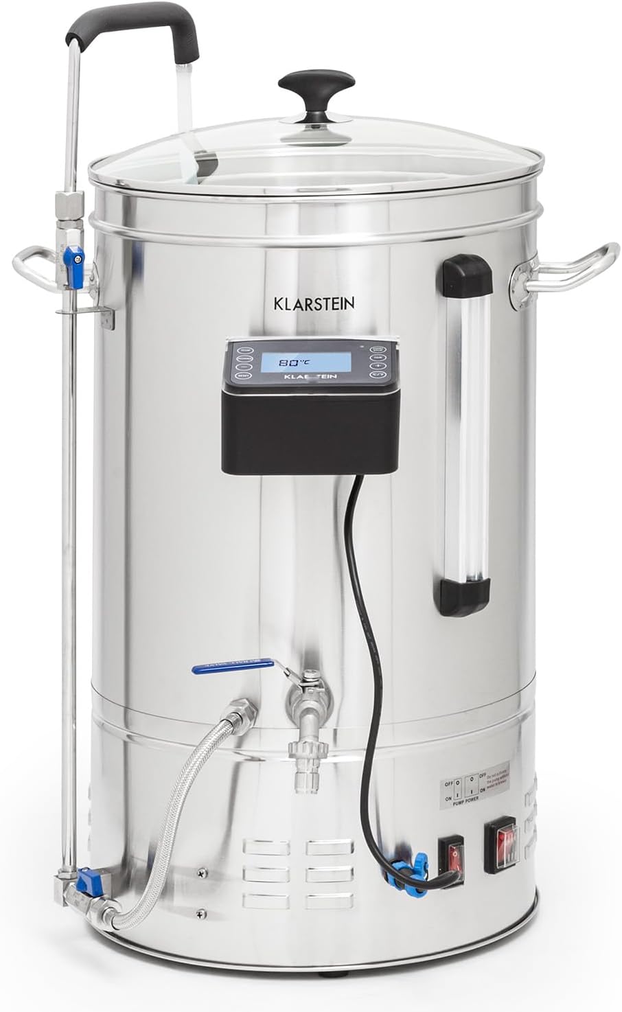 Klarstein Heimbrau-Sets, 2500 W, 35 L, Silber, Bierbrauset zum Selber Brauen, Edelstahl-Bierbrauset, Bierbrauanlage