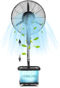 SGKOMN Standventilatoren, 81 cm, Weiß, Verstellbarer Standventilator mit Sprühnebel und Oszillation, Restaurant und Werkstatt