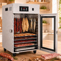 aallwwsso Reifeschrank, 7,5 Kg, 800 W, Silber, Gewerblicher Fleischdörrer Mit 14 Haken Und Led-Steuerung, Edelstahl- Mit 30