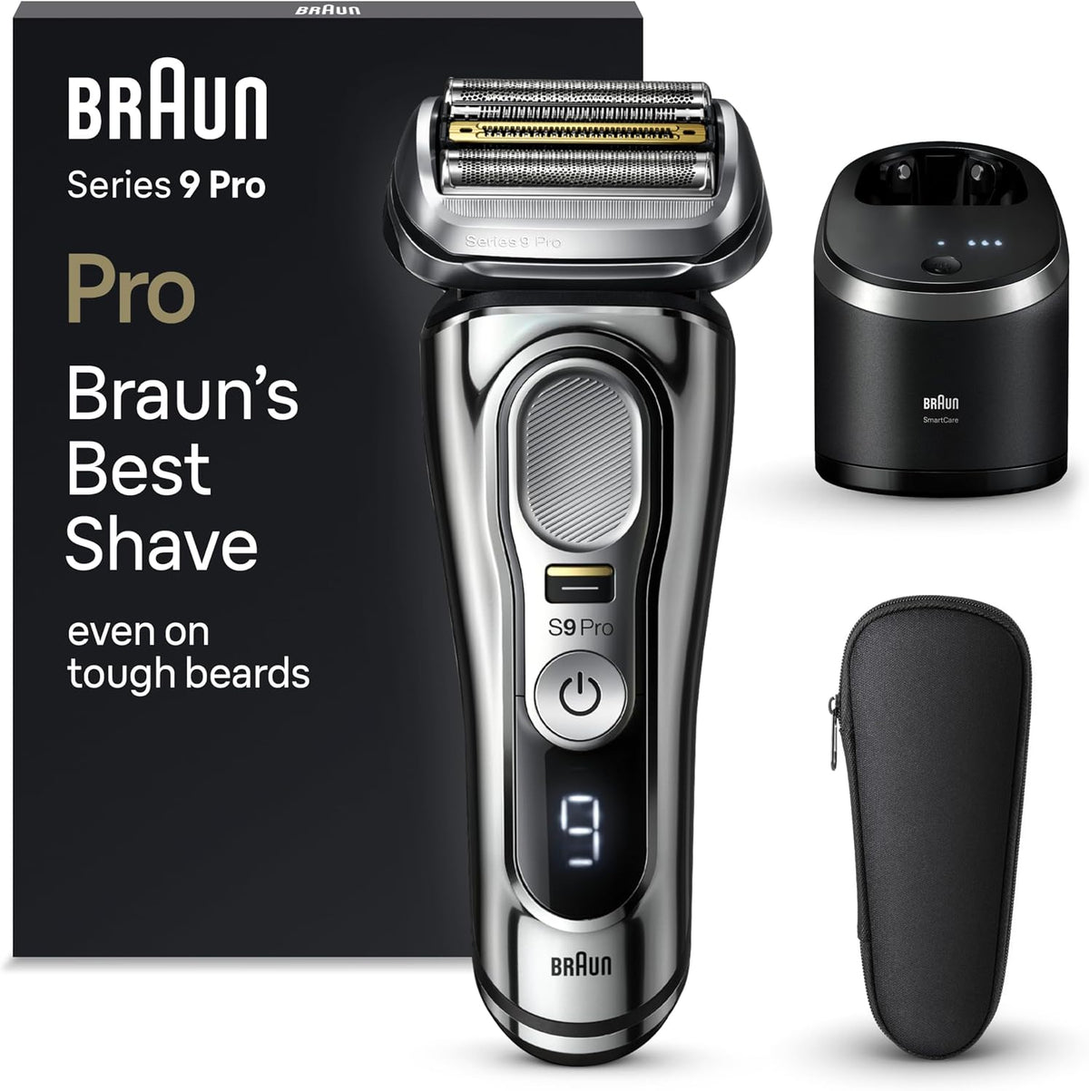 Braun Elektrorasierer, Braun, Series 9 Pro Premium mit 4+1 Scherkopf, Rasierer Herren Elektrisch, ProLift Trimmer