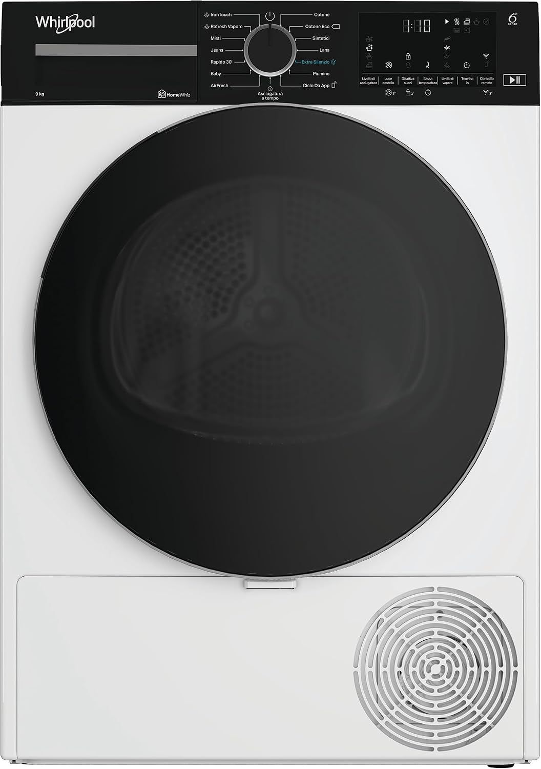 Whirlpool Wäschetrockner, 84,6 x 59,8 x 67,4 cm, 9 kg, 94M, Weiß, C WD WBS IT, mit Wärmepumpe., Freie Installation