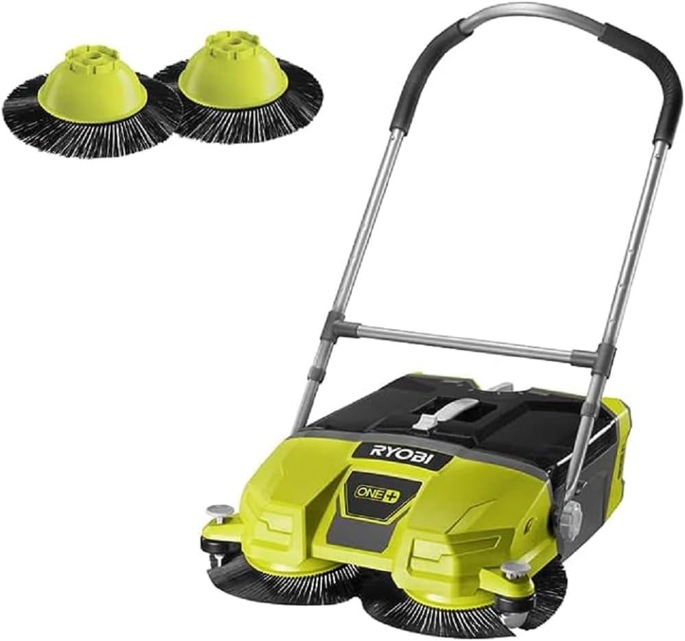 RYOBI Elektrowerkzeug, 53 cm, 18 V, 17 l, Grün, Kabellos Akku-Kehrmaschine (, Kehrbreite, Kickschalter, Auffangbehälter