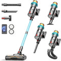 ElecKeys Staubsauger, 600 W, Blau, Akku 50000Pa/ /70Min, Kabellos mit LED Display