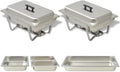 LoogCape Buffetschrank, Edelstahl, Silber, Chafing Dish Set 2-tlg. Edelstahl Buffetwärmer