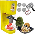 WEIZIIA Eismaschine, Gelb, Eiscreme-Nudelmaschine, Gewerbliche Eiscreme-Nudelformmaschine, Soft mit 4 austauschbaren Formen