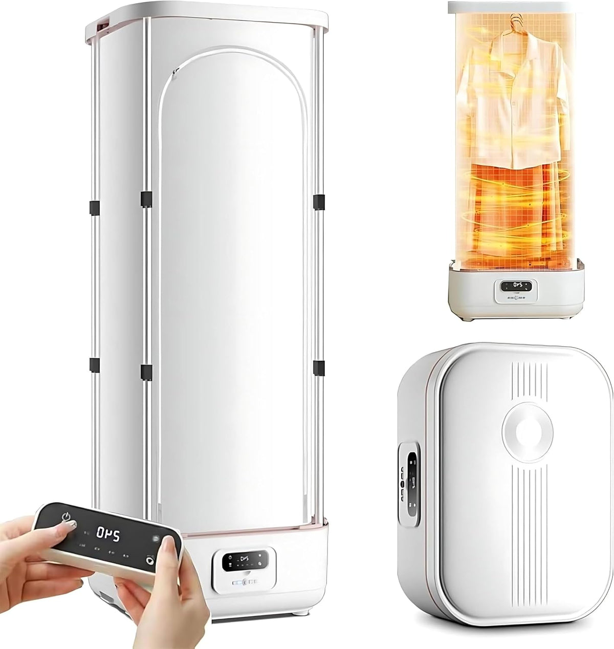 Dfdieratve Dampfglätter, Grau, Automatische Bügelmaschine, Tragbare Dampftrocknung Smart Machine für Kleidung Falten