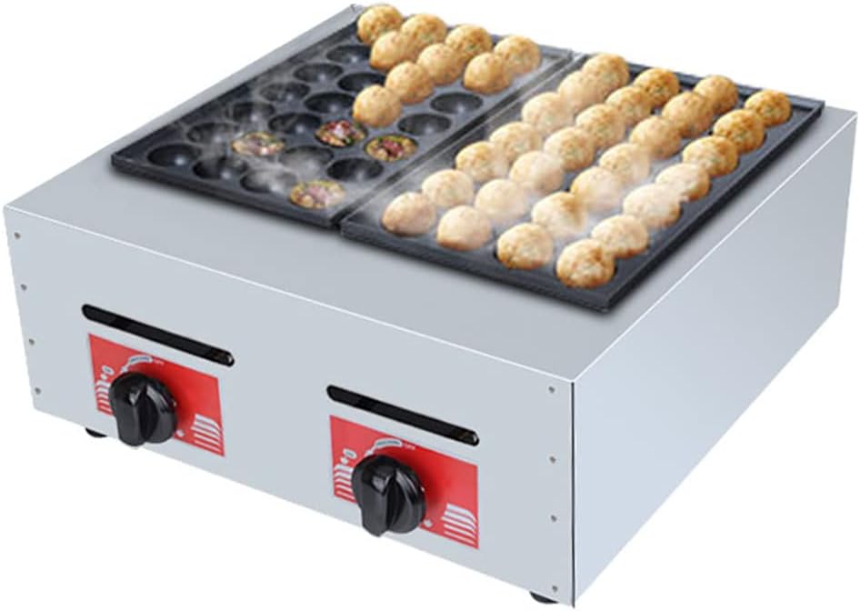 Takoyaki Takoyaki Maker, 56 L, Schwarz, Maker Gas Octopus Ballmaschine mit öchern, antihaftbeschichtet, kommerzielle Grillpfanne