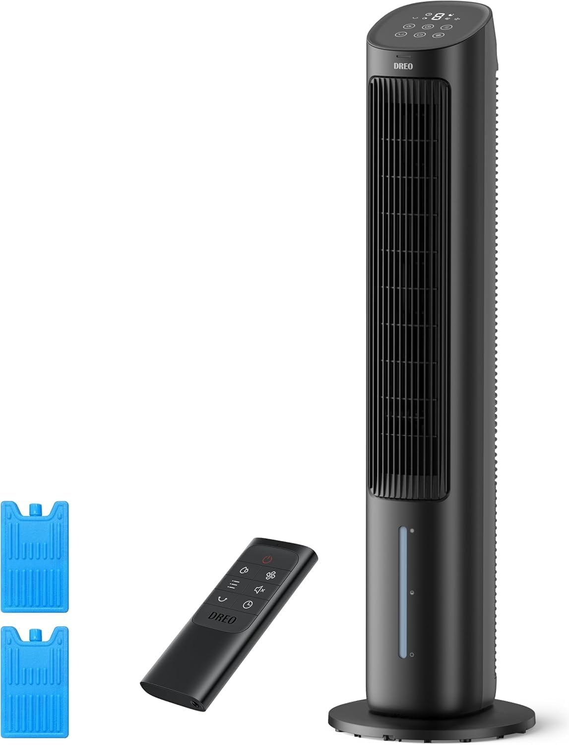 DREO Mobiles Klimagerät, 102 cm, Schwarz, Turmventilator mit Kühlung leise, Ventilator mit Wasserkühlung, Luftkühler