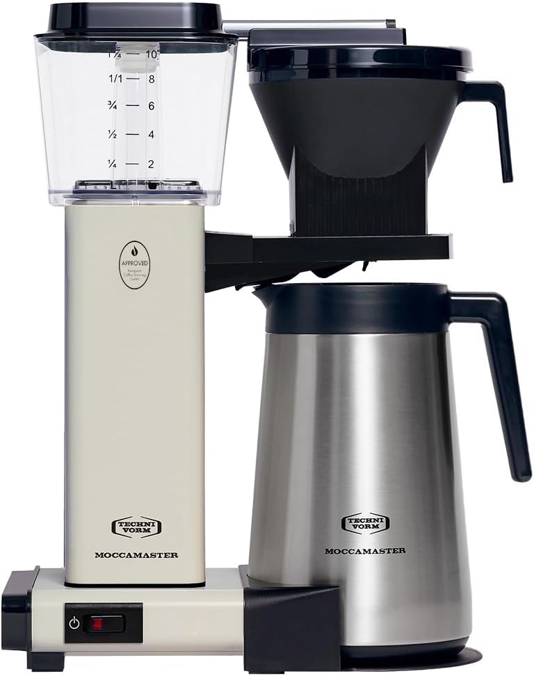 Moccamaster Kaffeemaschine, 1.25 L, Weiß, KBGT, Filter, Thermoskanne