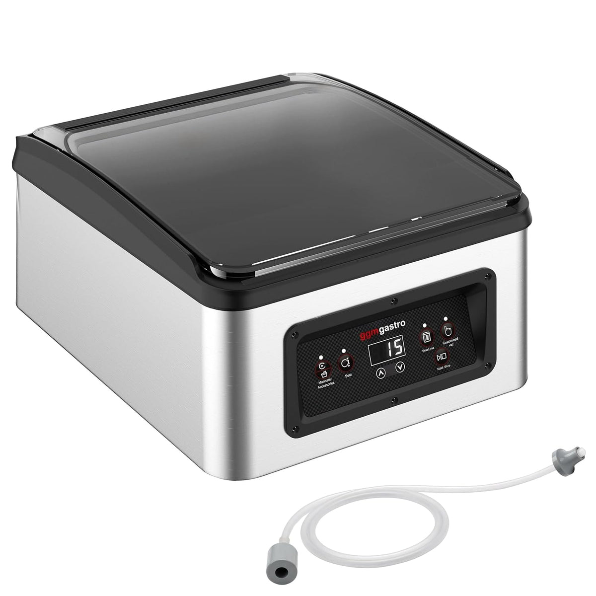 GGM Gastro Vakuumierer für Einmachgläser, 5,1 m, 430 W, Schwarz, Kammer-Vakuumiergerät ³/h