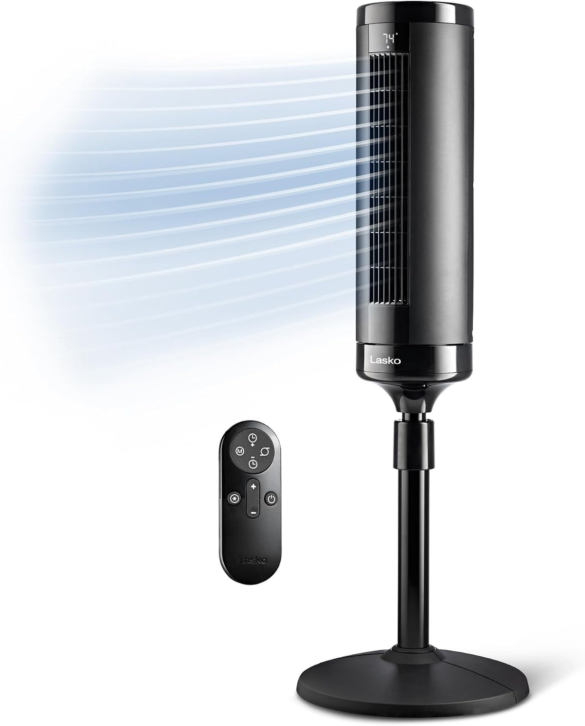 Lasko Turmventilator, 106,7 cm, 137,2 cm, 28 dB, 10 m, Weiß, Elevation Höhenverstellbarer, für Zuhause, Luftstrom