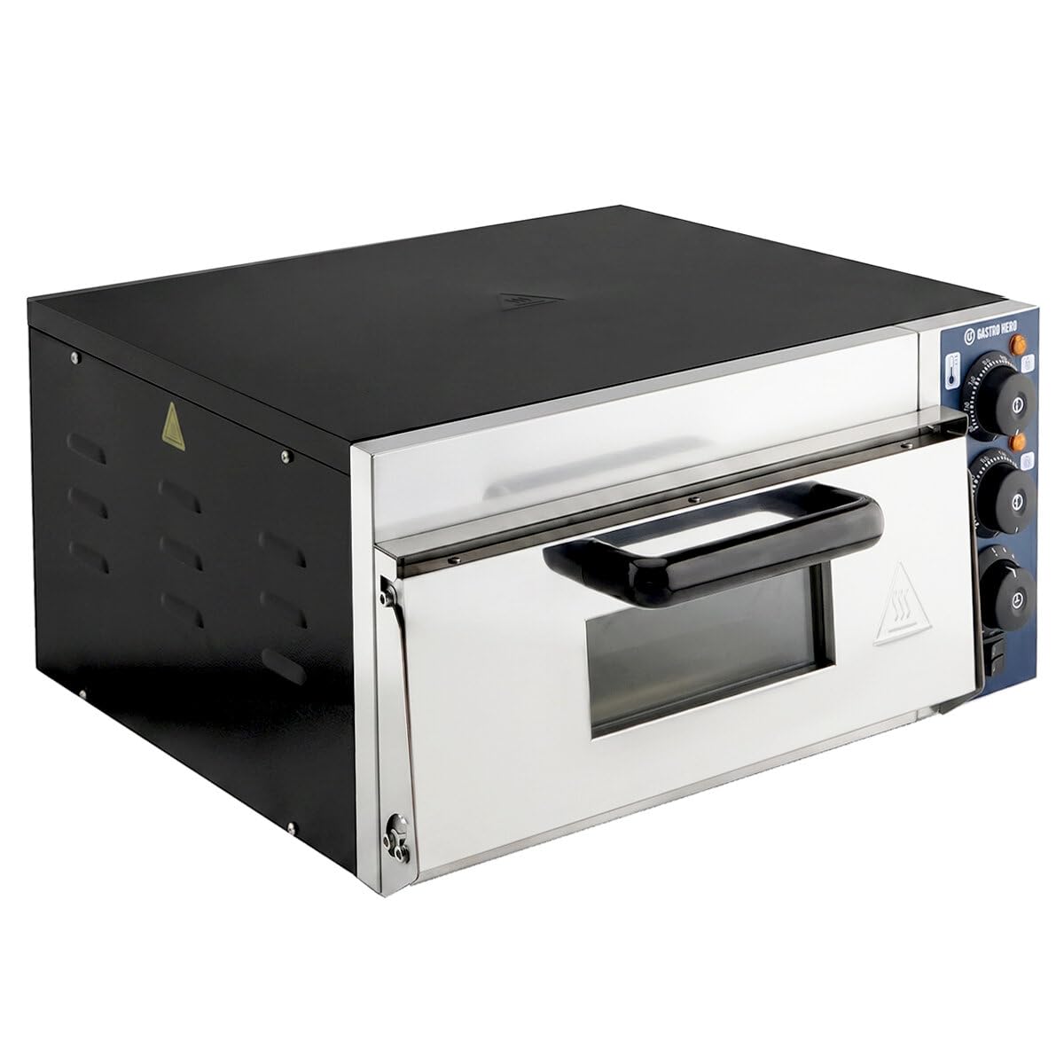 GastroHero Pizzaofen, 35 cm, 230 V, 2 kW, Silber, Basic 35 Pizza Backofen Edelstahl 350 °C Gastro