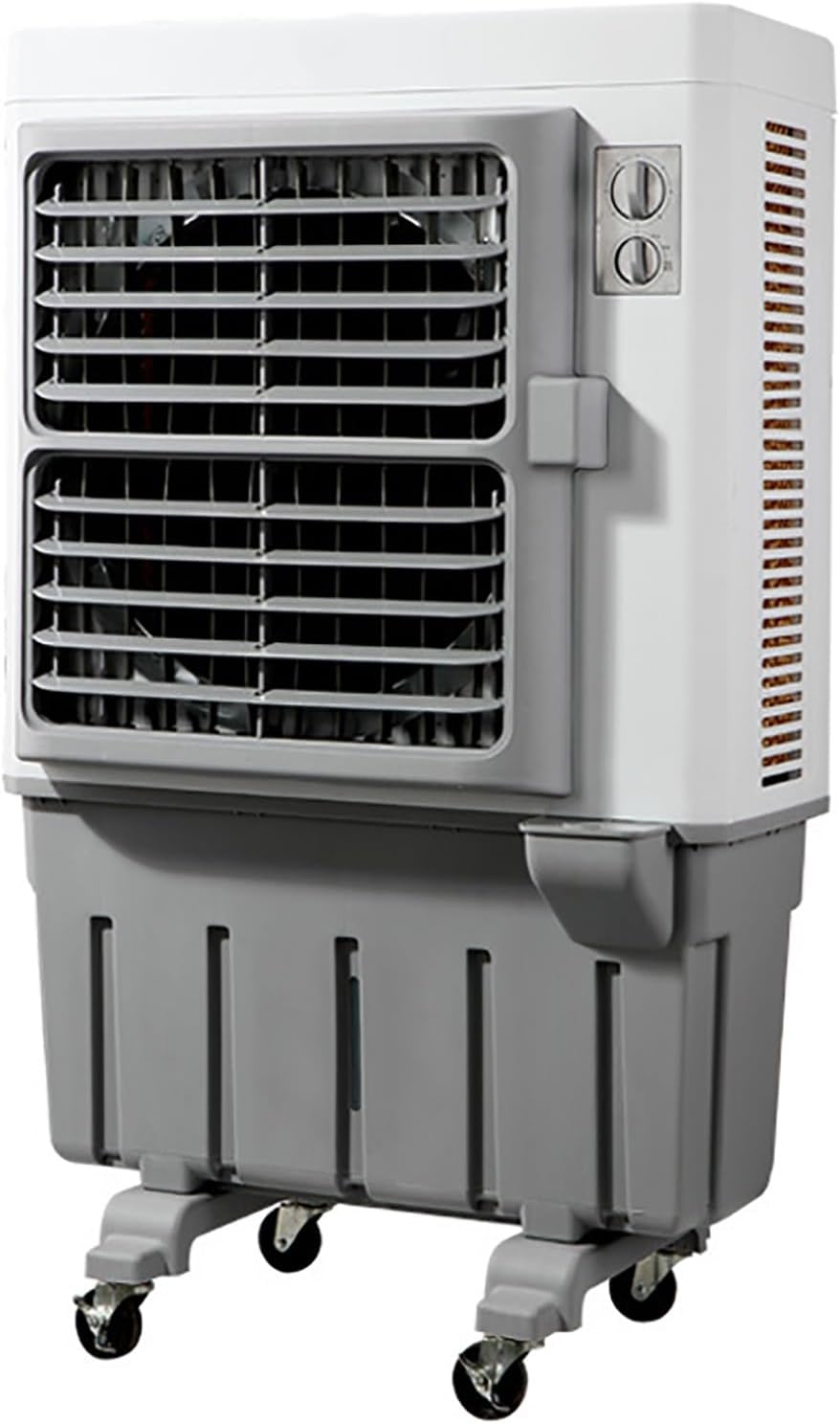 MYUYEE Dunstabzugshaube, 120 L, Weiß, Tragbarer Verdunstungsluftkühler Ventilator, Sumpfkühler mit 3 Geschwindigkeiten & Rädern für Indoor