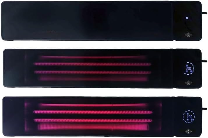 ElectricSun Elektroheizkörper, 100x18 cm, Schwarz, 4500-2250 Watt, Infrarot-Terrassenheizung