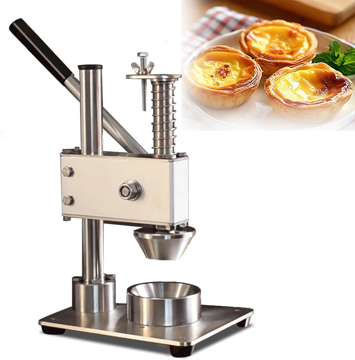 Edelstahl Muffinbackformen, Silber, Eierkuchenschalenpresse Maschine Manuelle Törtchen Maker