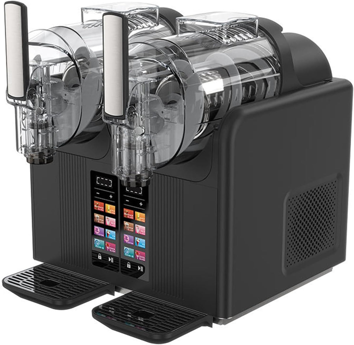 CGLYYDS Eismaschine, 39,8 × 19 × 40,7 cm, 2,0 l / 68 oz, 185 W, Schwarz, Slush-EIS-Maschine, Kaltgetränkemaschine