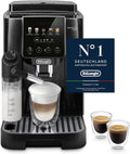 De'Longhi Kaffeevollautomat, Schwarz, Magnifica Start - Perfetto mit LatteCrema-Milchaufschäumer, 5 One-Touch-Getränke
