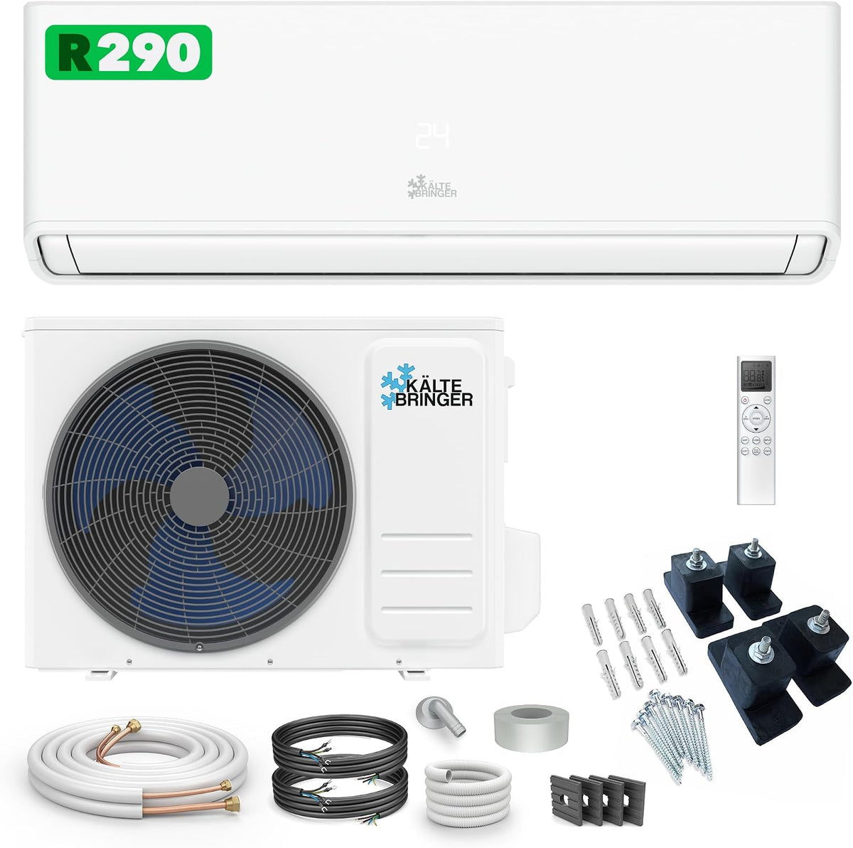 Kältebringer Split-Klimaanlage, 3,7 kW, Weiß, ® Split Klimaanlage 12000 BTU R290 Kältemittel