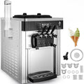 Sihao Eismaschine, 2200 W, 28 L, 6 L, Grau, Kommerzielle Eiscreme-Maschine 20, /h freistehend Soft mit 3 Geschmacksrichtungen