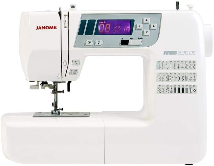 Janome Nähmaschinen, Grau, Nähmaschine 230 DC Computer, Computer-Nähmaschine mit 30 Stichen, Start/Stopp-Taste